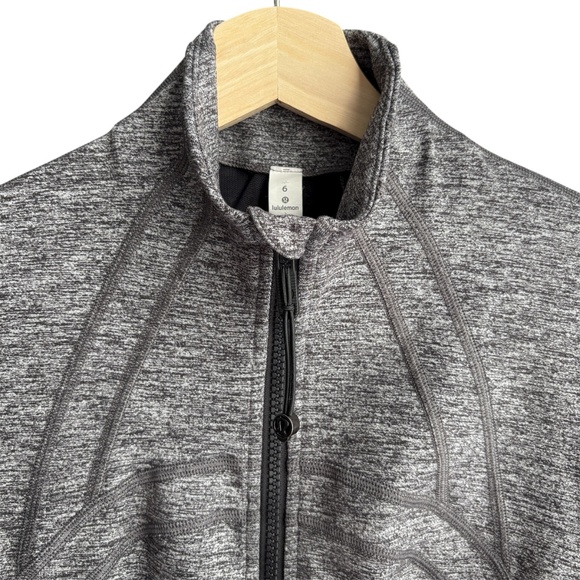 Lululemon Define Jacket Heathered Black Grey Full Zip Stretch Luon Sz 6 Running - Picture 3 of 11